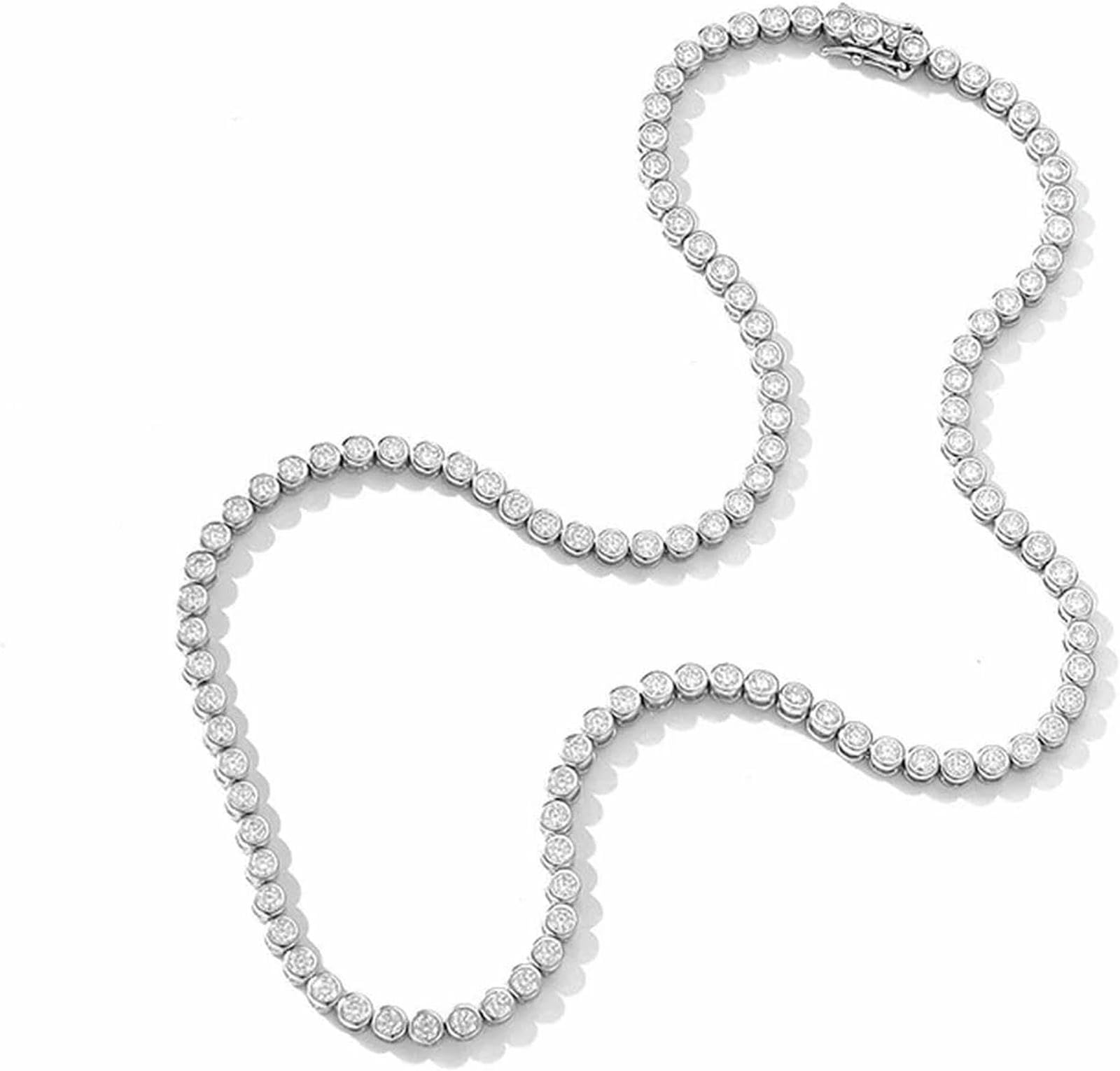 Amazon.co.jp: 2mm 3mm Dカラー VVS1 モアッサナイト テニスネックレス